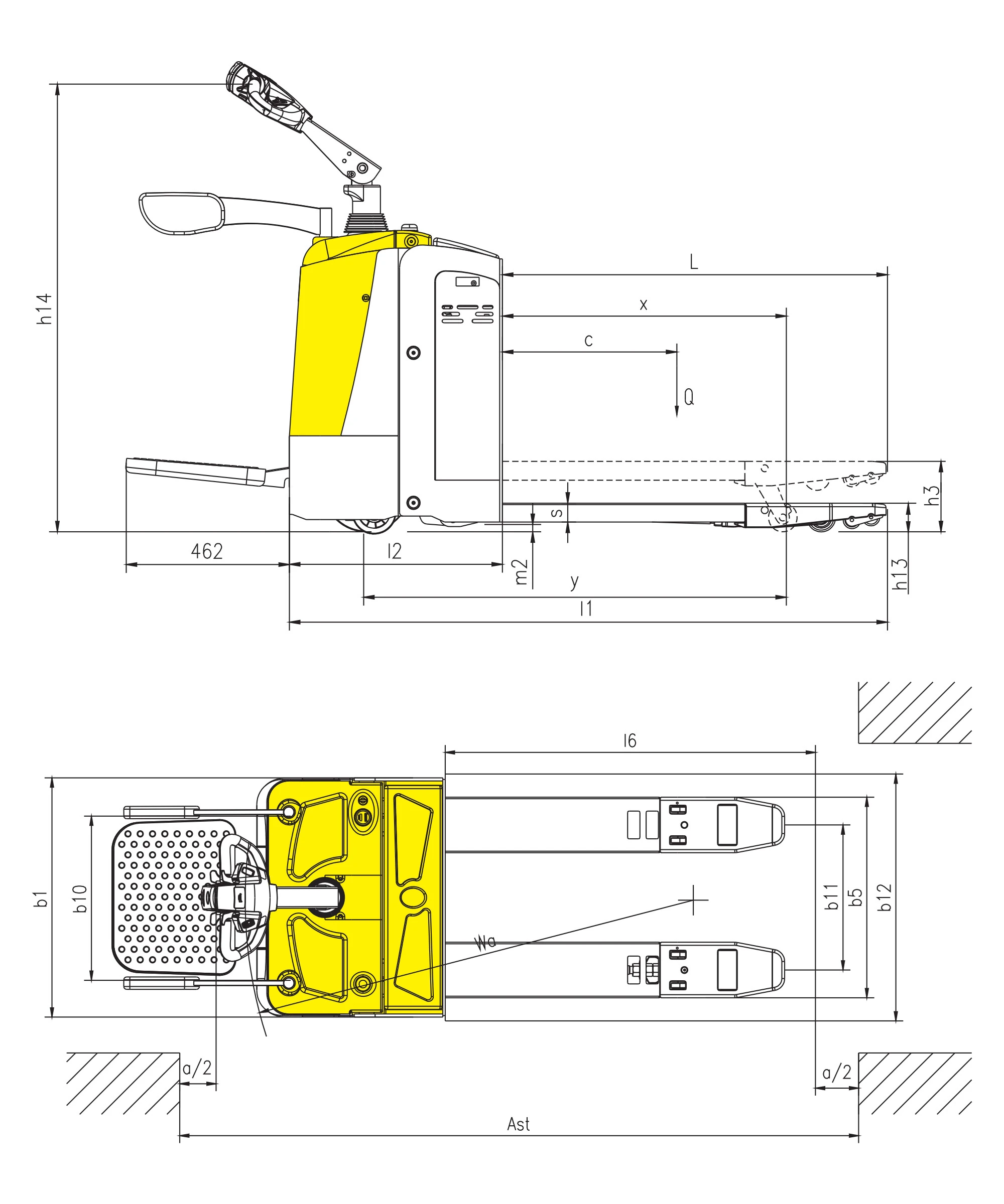 Elektrický paletový vozík EPV30SP – detail zariadenia