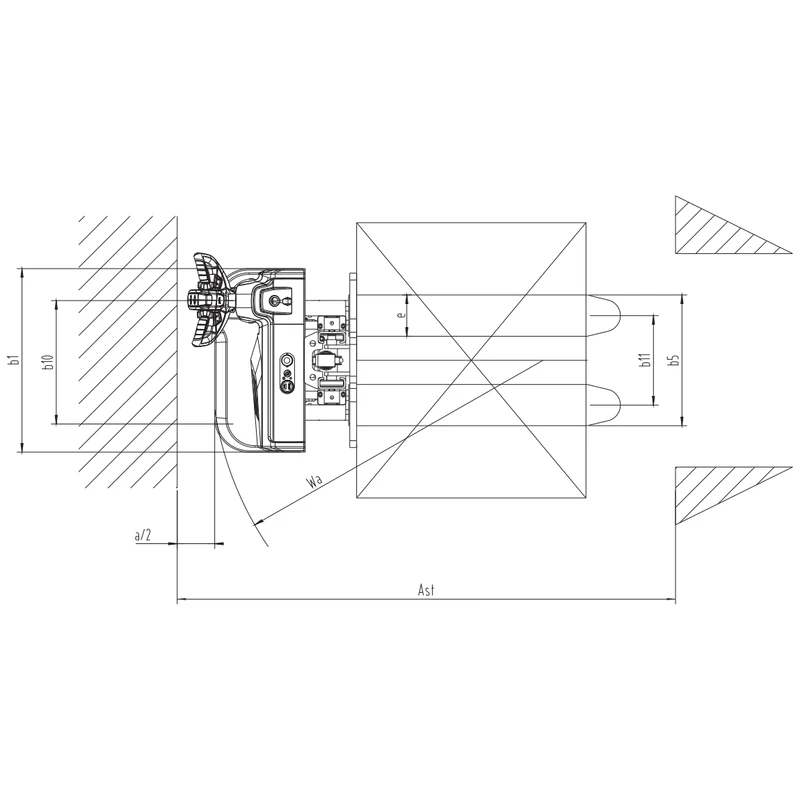 Elektrický stohovací vozík ESV10-I/ESV12-I s nosnosťou 1000 – 1200 kg – pohľad 3