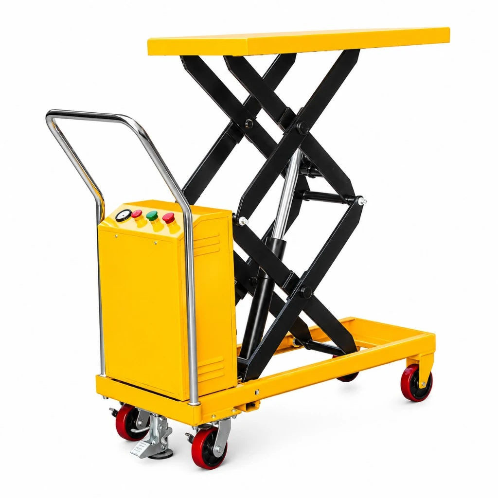 Poloelektrický pojazdný dvojnožnicový zdvíhací stôl (PMPS350D) 350 kg, 1320 mm