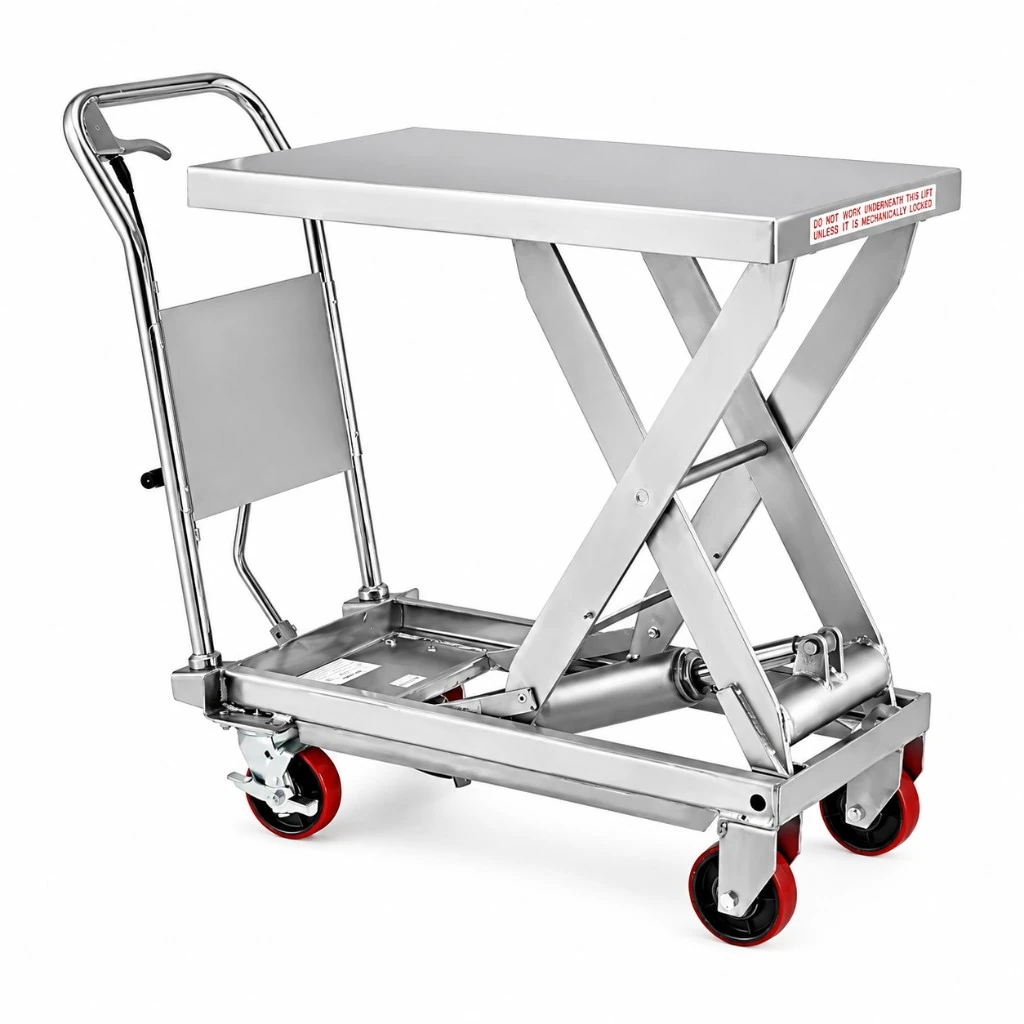 Pojazdný zdvíhací stôl z nehrdzavejúcej ocele (MPS300S) 300 kg