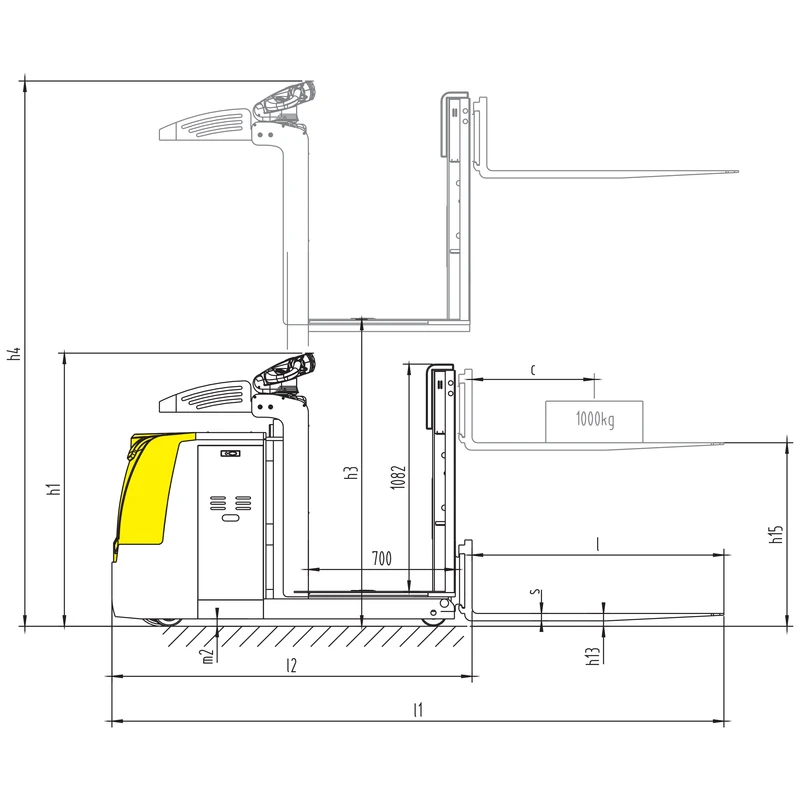 Elektrický vychystávací vozík NKV10-P s nosnosťou 1000 kg – detail